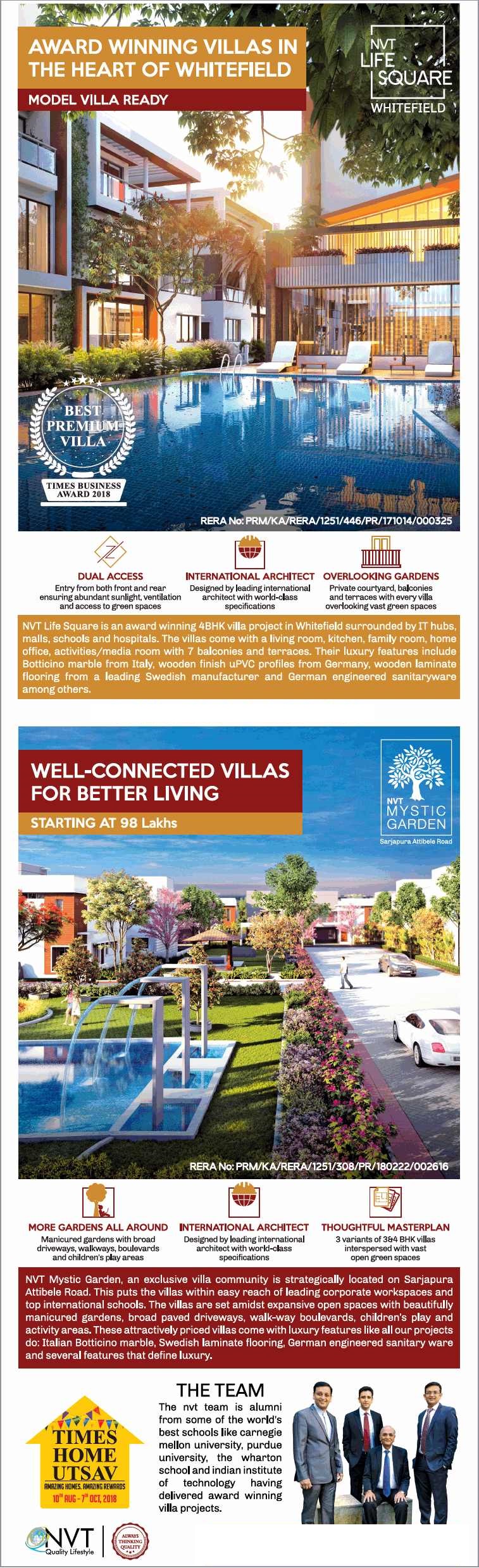 Book luxury villa at NVT Projects in Bangalore Update